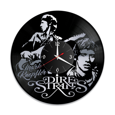 Часы настенные "группа Dire Straits, серебро" из винила, №1