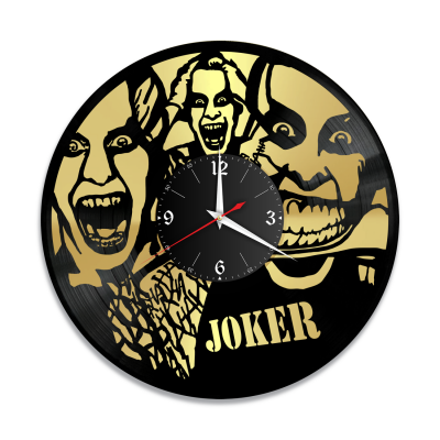 Часы настенные "Джокер (Joker), золото" из винила, №5