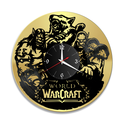 Часы настенные "Warcraft, золото" из винила, №1