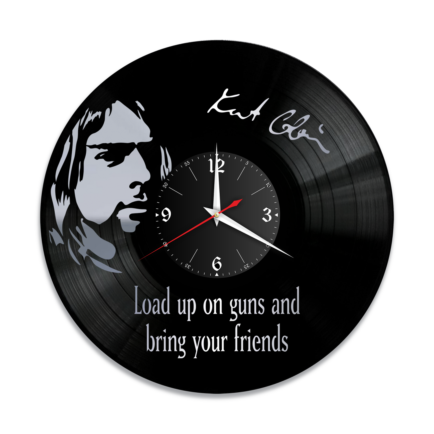 Часы настенные "группа Nirvana, серебро" из винила, №4 VW-10130-2