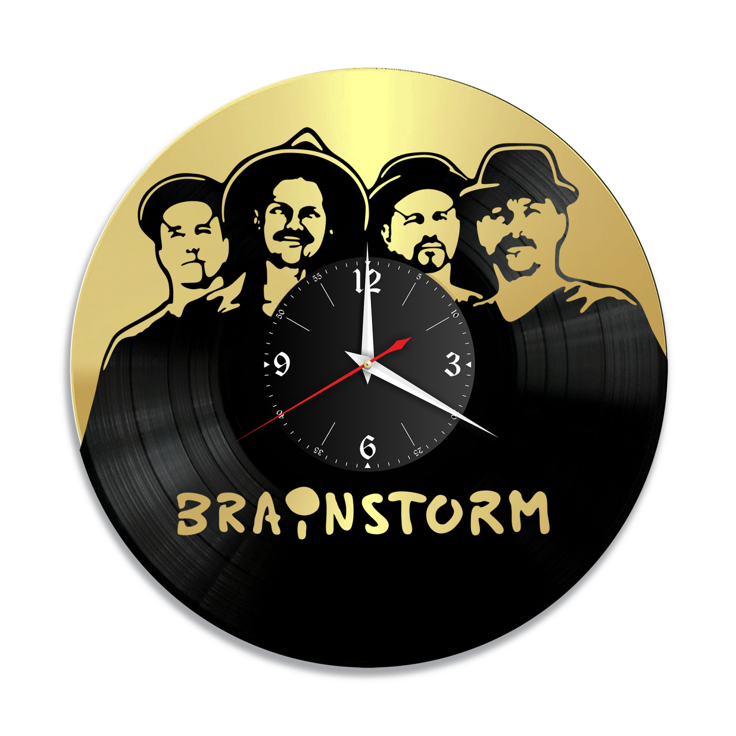 Часы настенные "группа Brainstorm, золото" из винила, №1 VW-10014-1