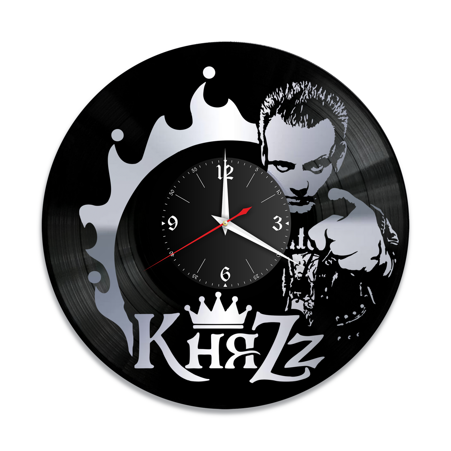Часы настенные "группа КняZz, серебро" из винила, №1 VW-10872-2