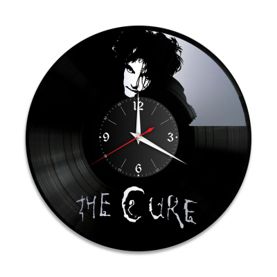 Часы настенные "Группа Cure, серебро" из винила, №R1