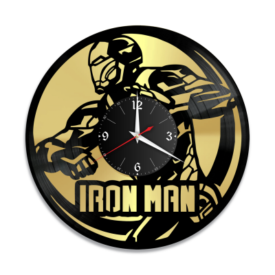 Часы настенные "группа Iron Man, золото" из винила, №3