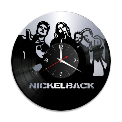 Часы настенные "группа Nickelback, серебро" из винила, №1