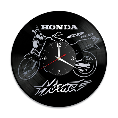 Часы настенные "Мото (Honda CB 600 F Hornet), серебро" из винила, №16