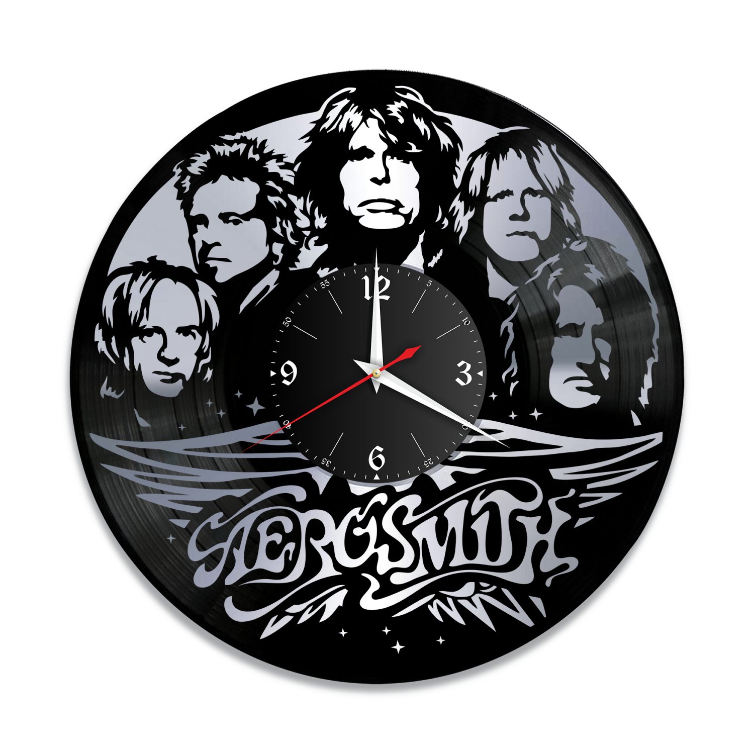 Часы настенные "группа Aerosmith, серебро" из винила, №1 VW-10079-2