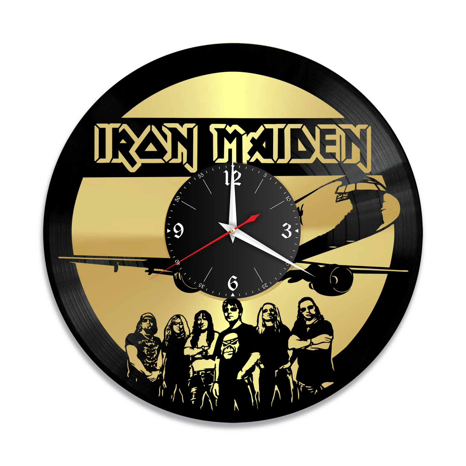 Часы настенные "группа Iron Maiden, золото" из винила, №3 VW-12004-1