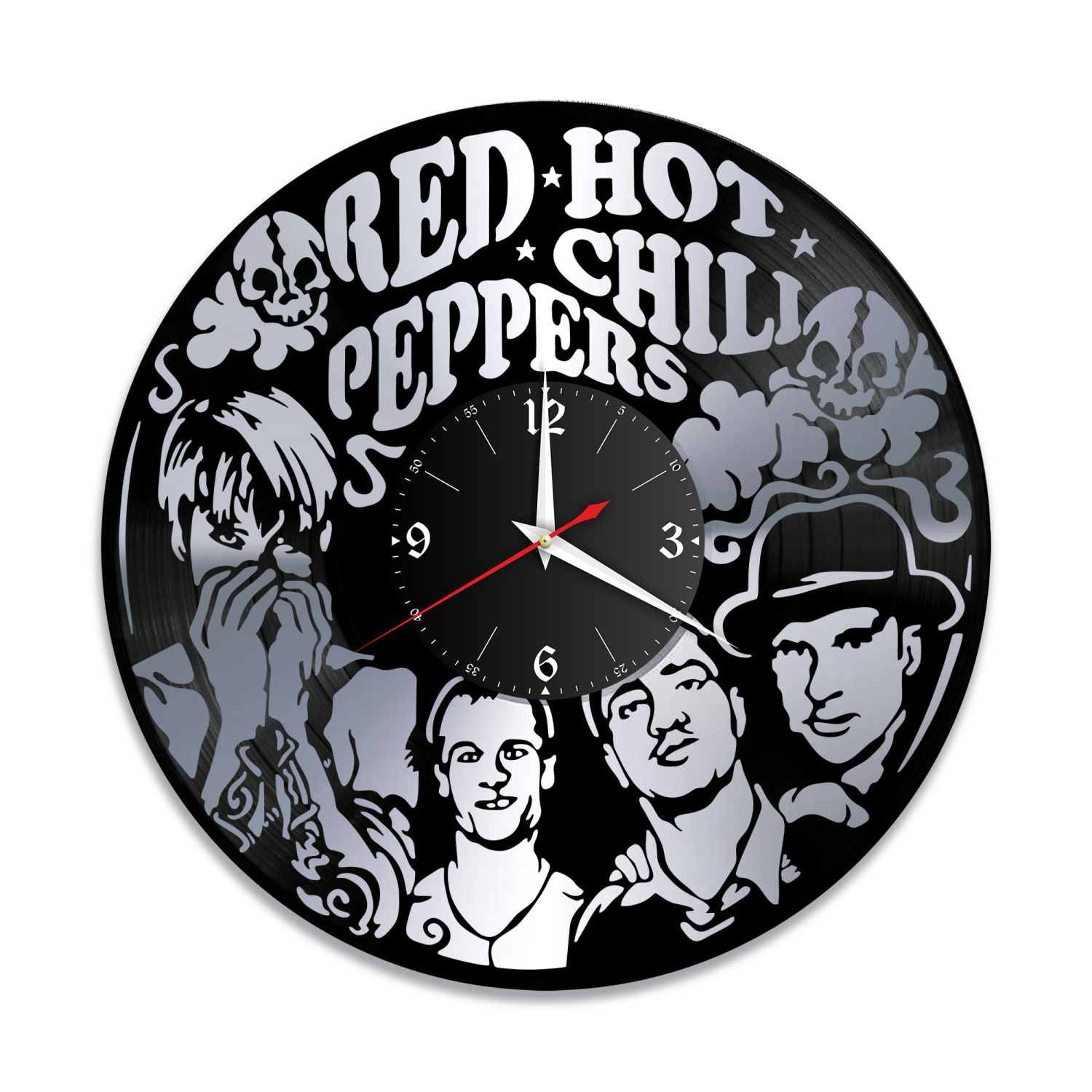 Часы настенные "группа Red Hot Chili Peppers, серебро" из винила, №1 VW-10149-2