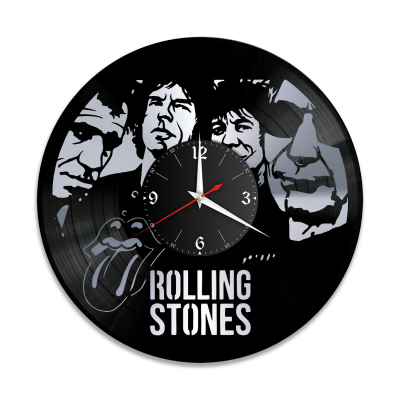 Часы настенные "группа Rolling Stones, серебро" из винила, №4