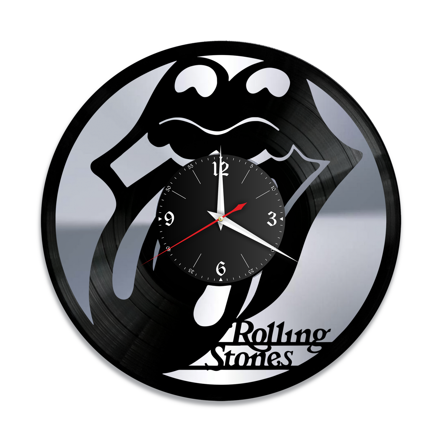Часы настенные "группа Rolling Stones, серебро" из винила, №2 VW-10155-2