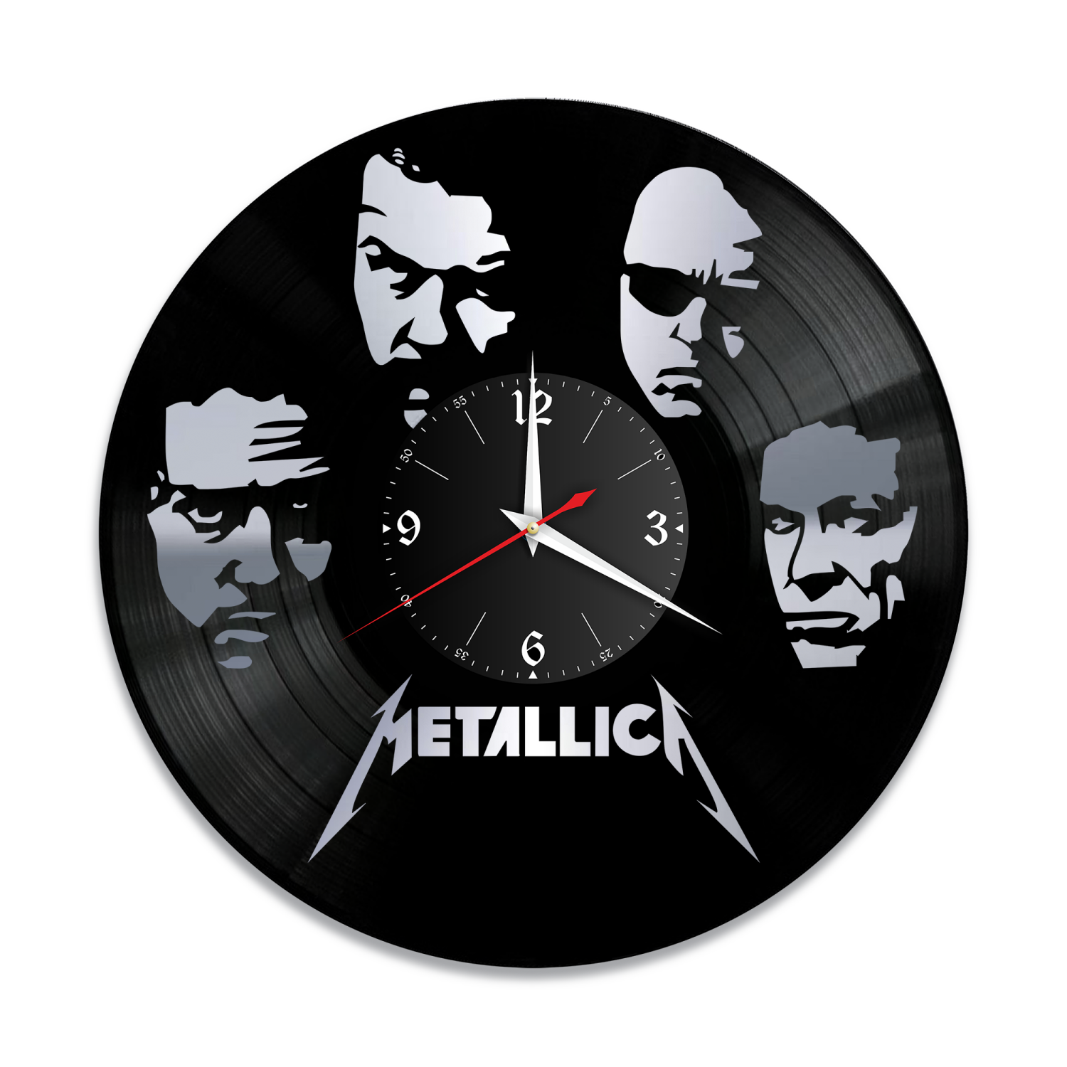 Часы настенные "группа Metallica, серебро" из винила, №2 VW-10118-2