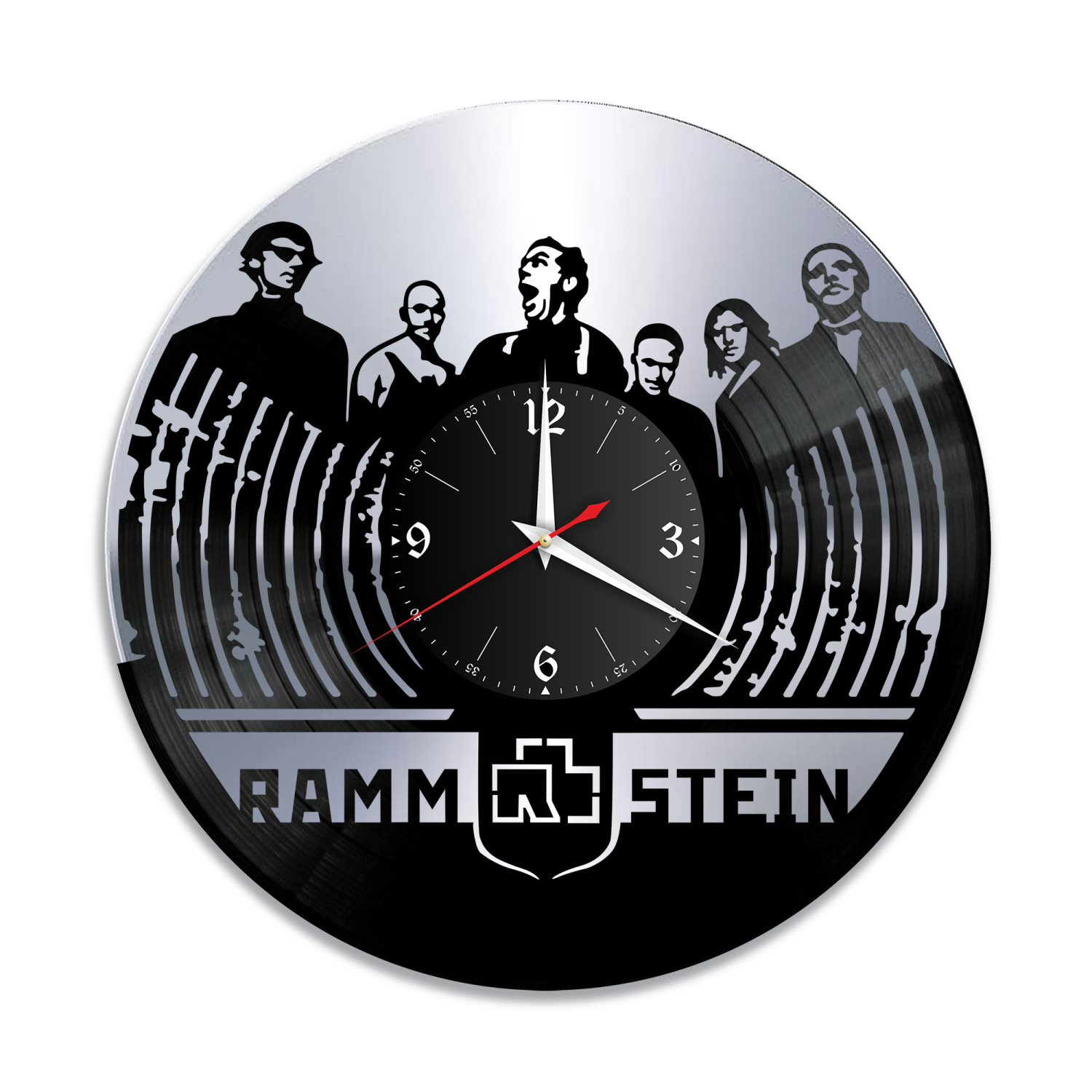 Часы настенные "группа Rammstein, серебро" из винила, №4 VW-10148-2