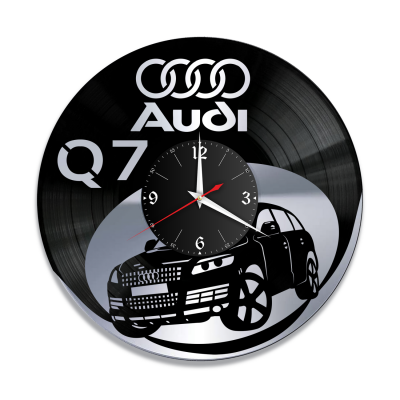 Часы настенные "Audi Q7, серебро" из винила, №4