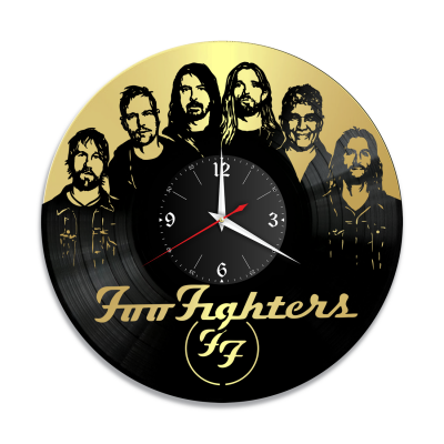 Часы настенные "группа Foo Fighters, золото" из винила, №1