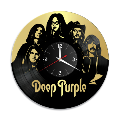 Часы настенные "группа Deep Purple, золото" из винила, №2