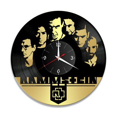 Часы настенные "группа Rammstein, золото" из винила, №1