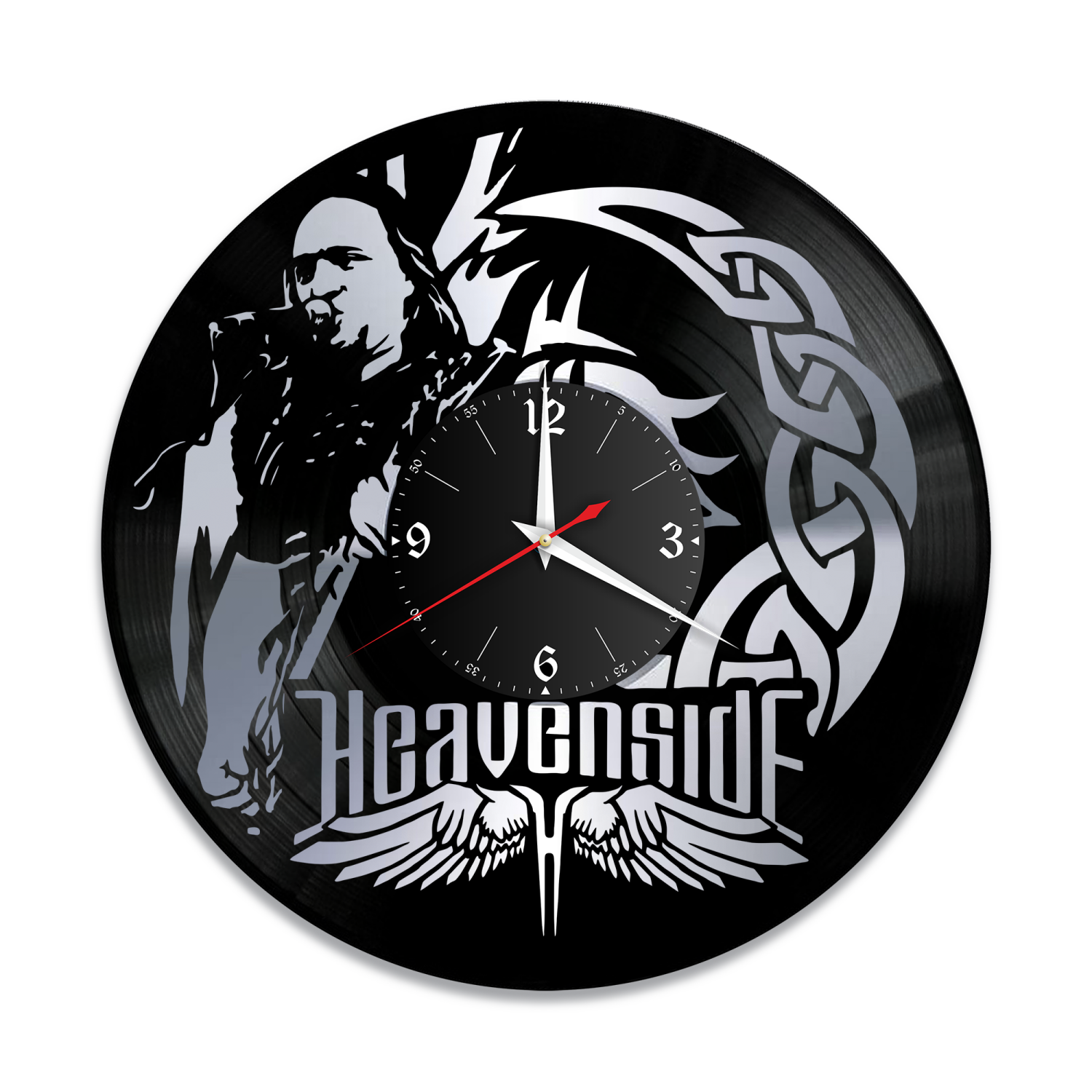 Часы настенные "группа Heavenside, серебро" из винила, №1 VW-10016-2