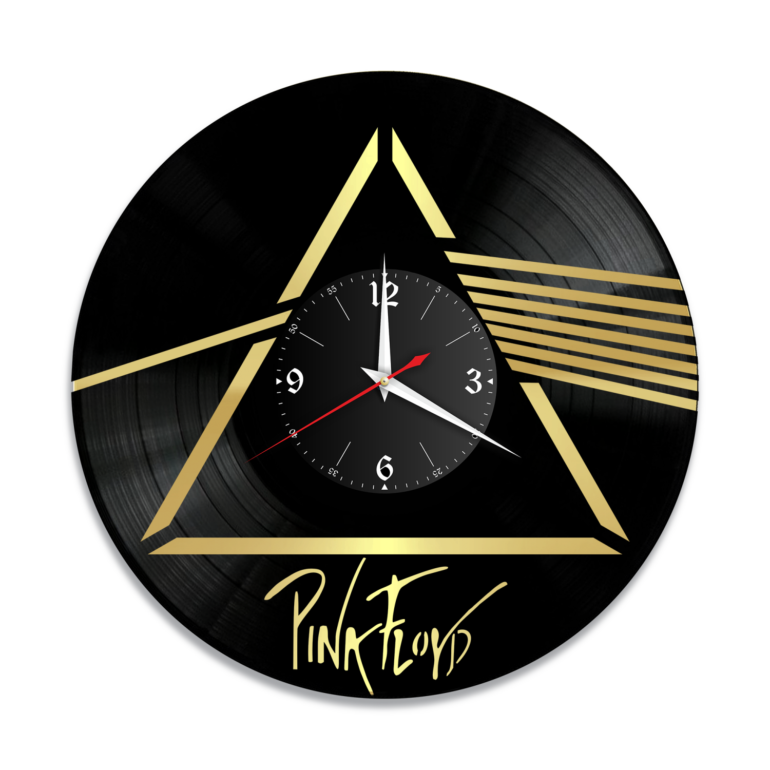 Часы настенные "Группа Pink Floyd, золото" из винила, №R1 VW-12117-1