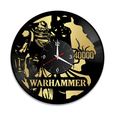 Часы настенные "Warhammer 40000, золото" из винила, №2