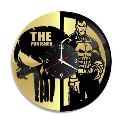 Часы настенные "The Punisher, золото" из винила, №1