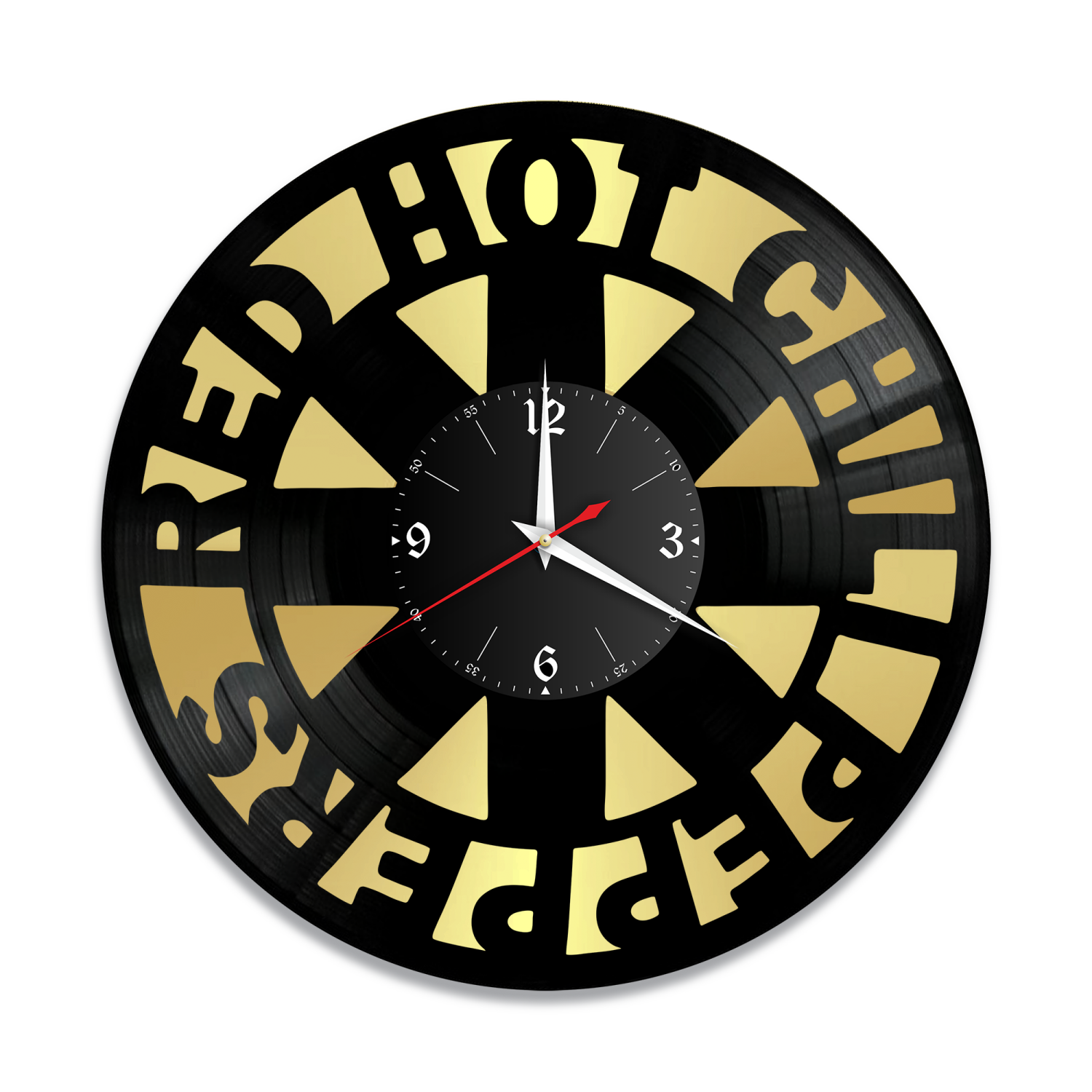 Часы настенные "группа Red Hot Chili Peppers, золото" из винила, №2 VW-10150-1