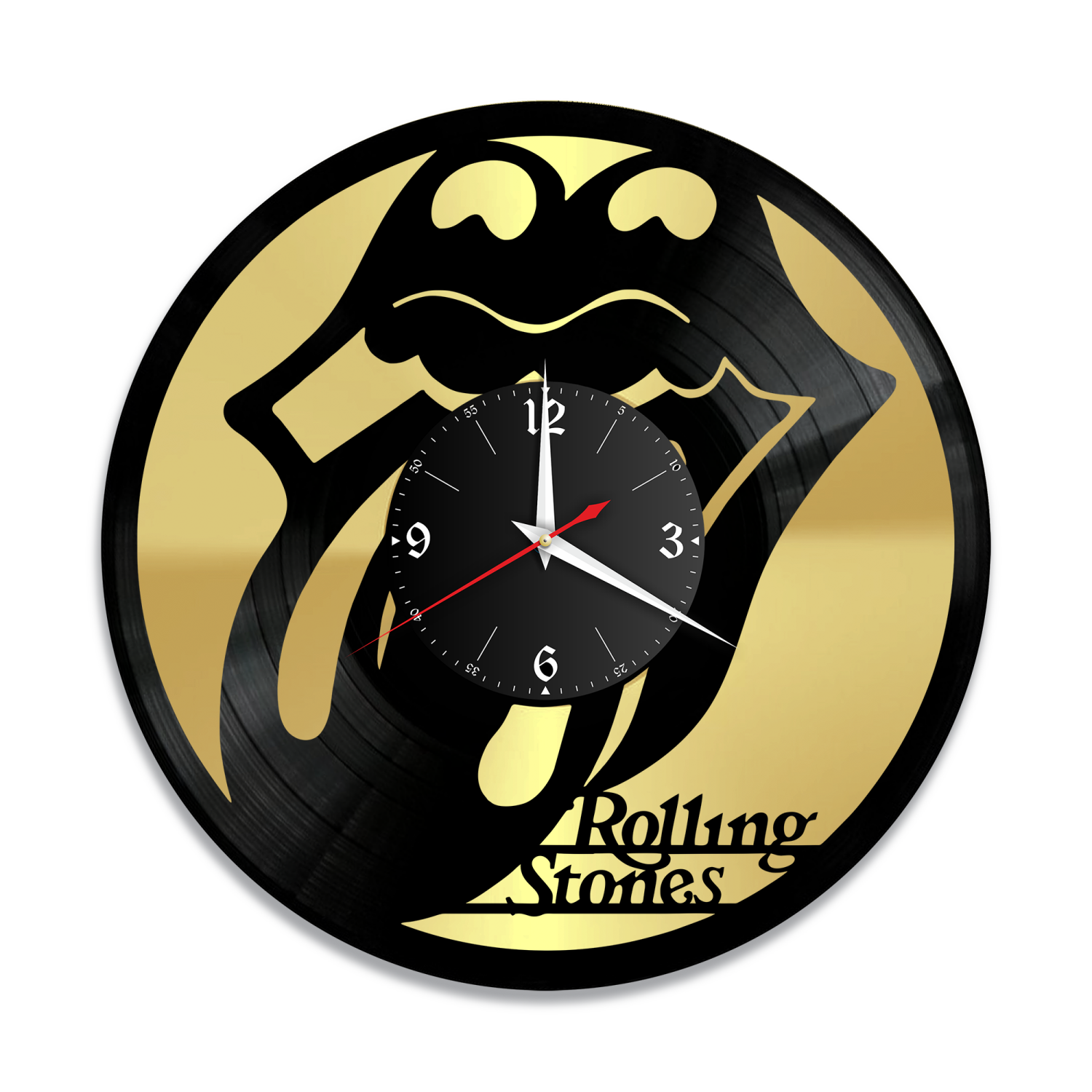 Часы настенные "группа Rolling Stones, золото" из винила, №2 VW-10155-1