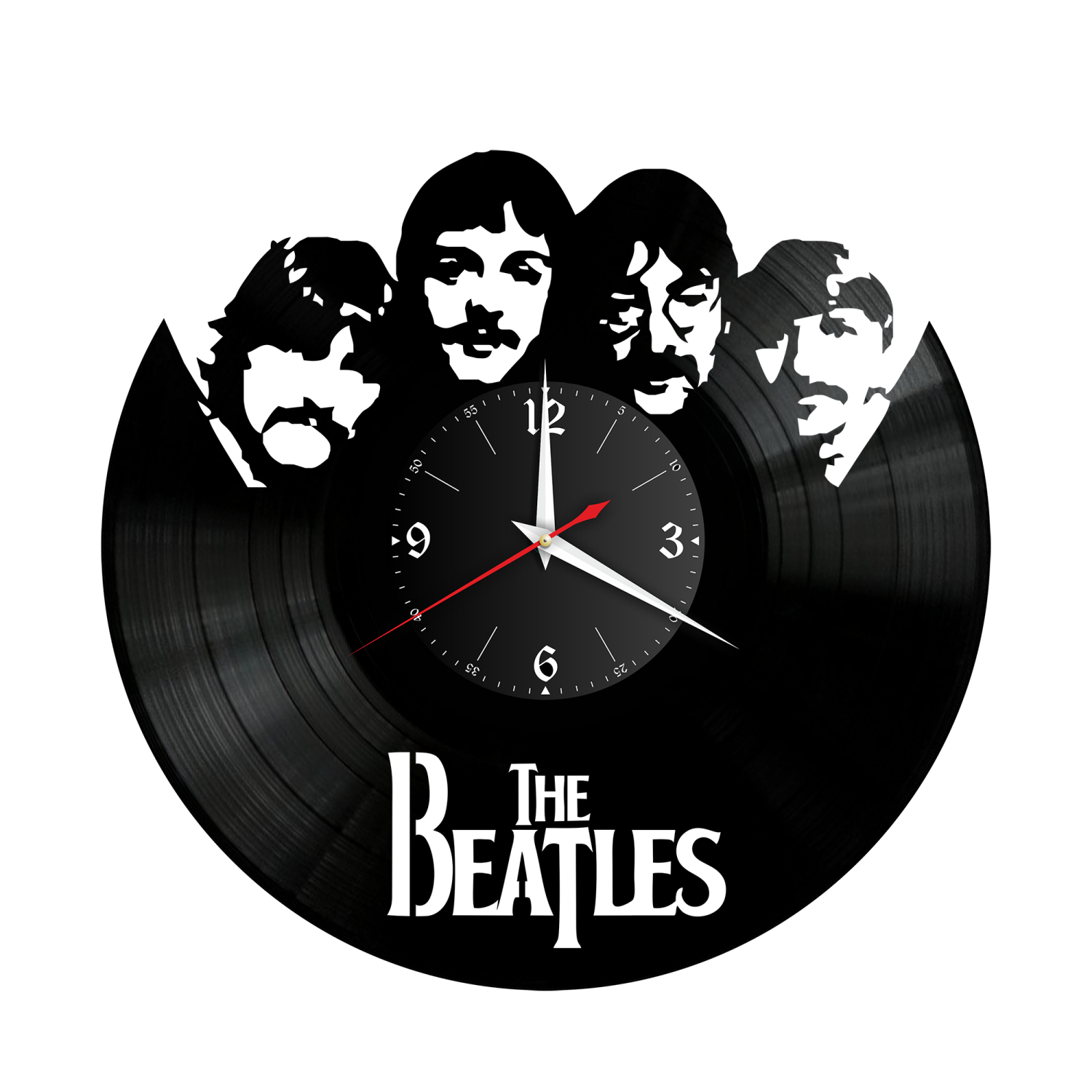 Часы настенные "группа Битлз (The Beatles)" из винила, №4 VW-10182