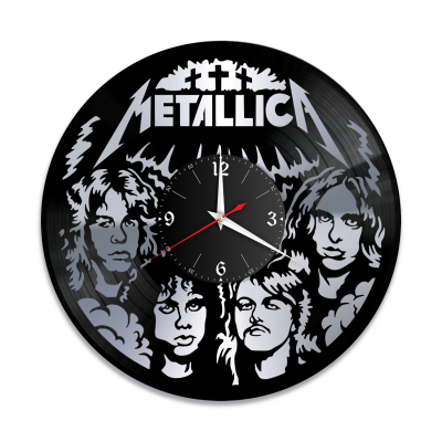 Часы настенные "группа Metallica, серебро" из винила, №4