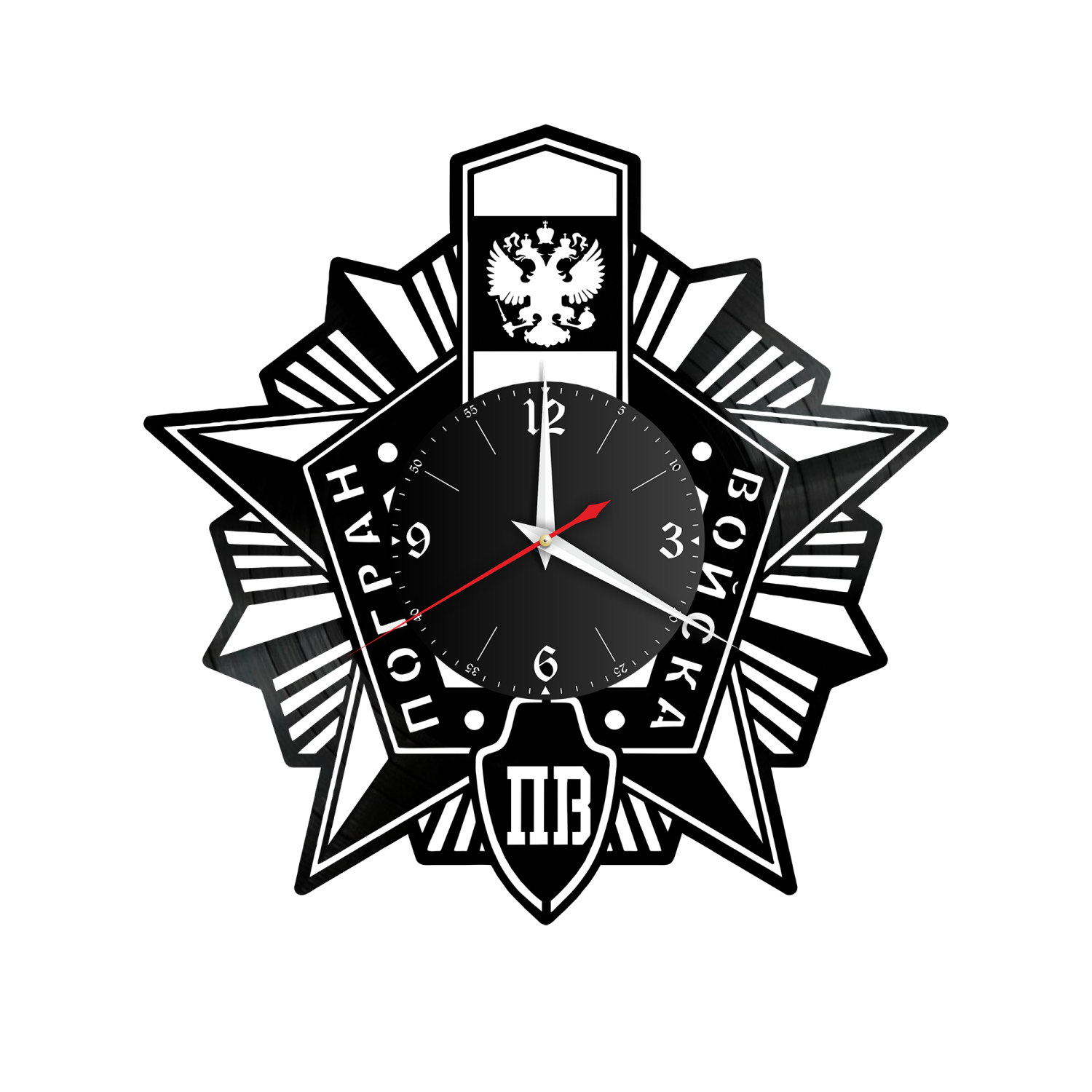 Часы настенные "Погранвойска" из винила, №2 VW-10585
