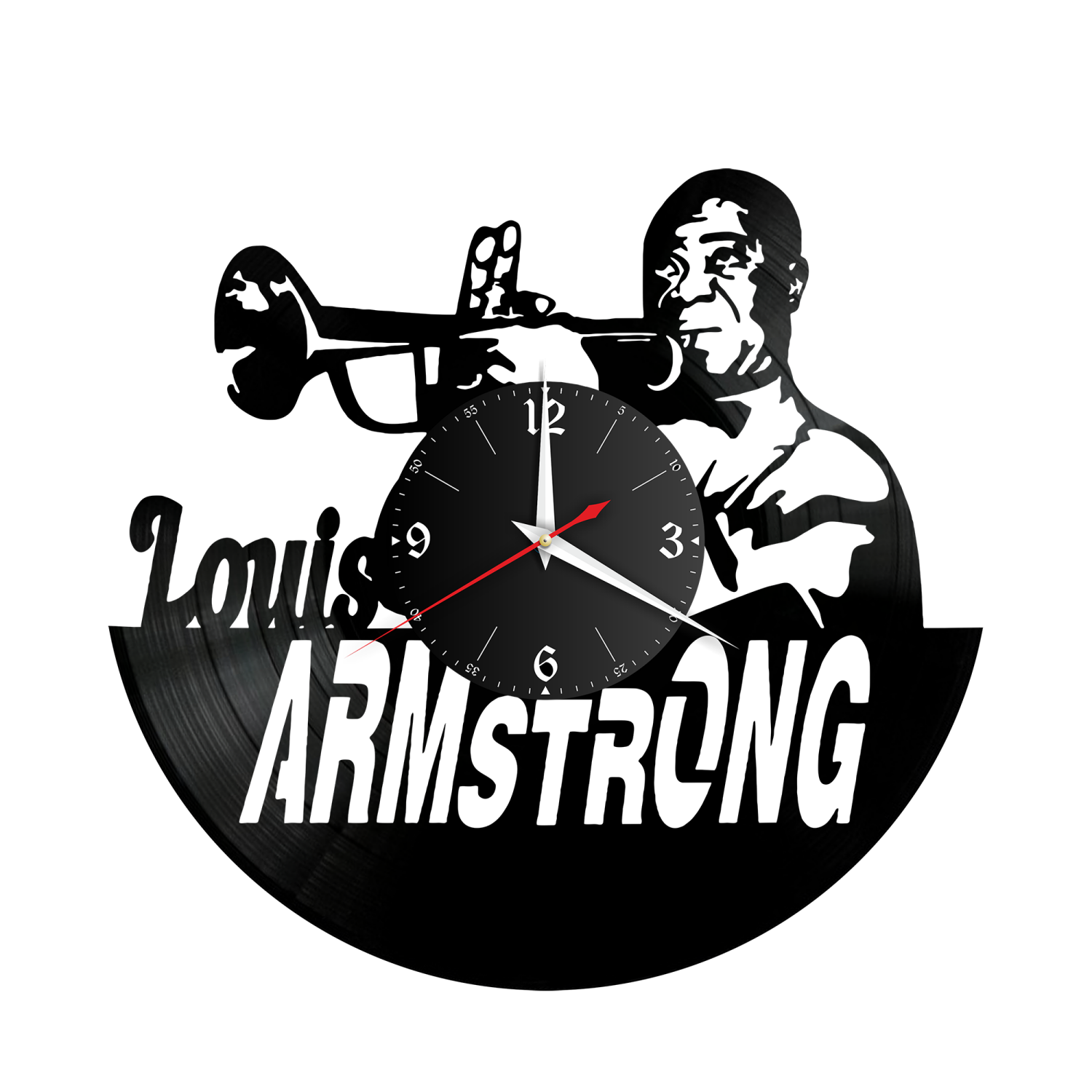 Часы настенные "Louis Armstrong (Луи Армстронг)" из винила, №2 VW-10963