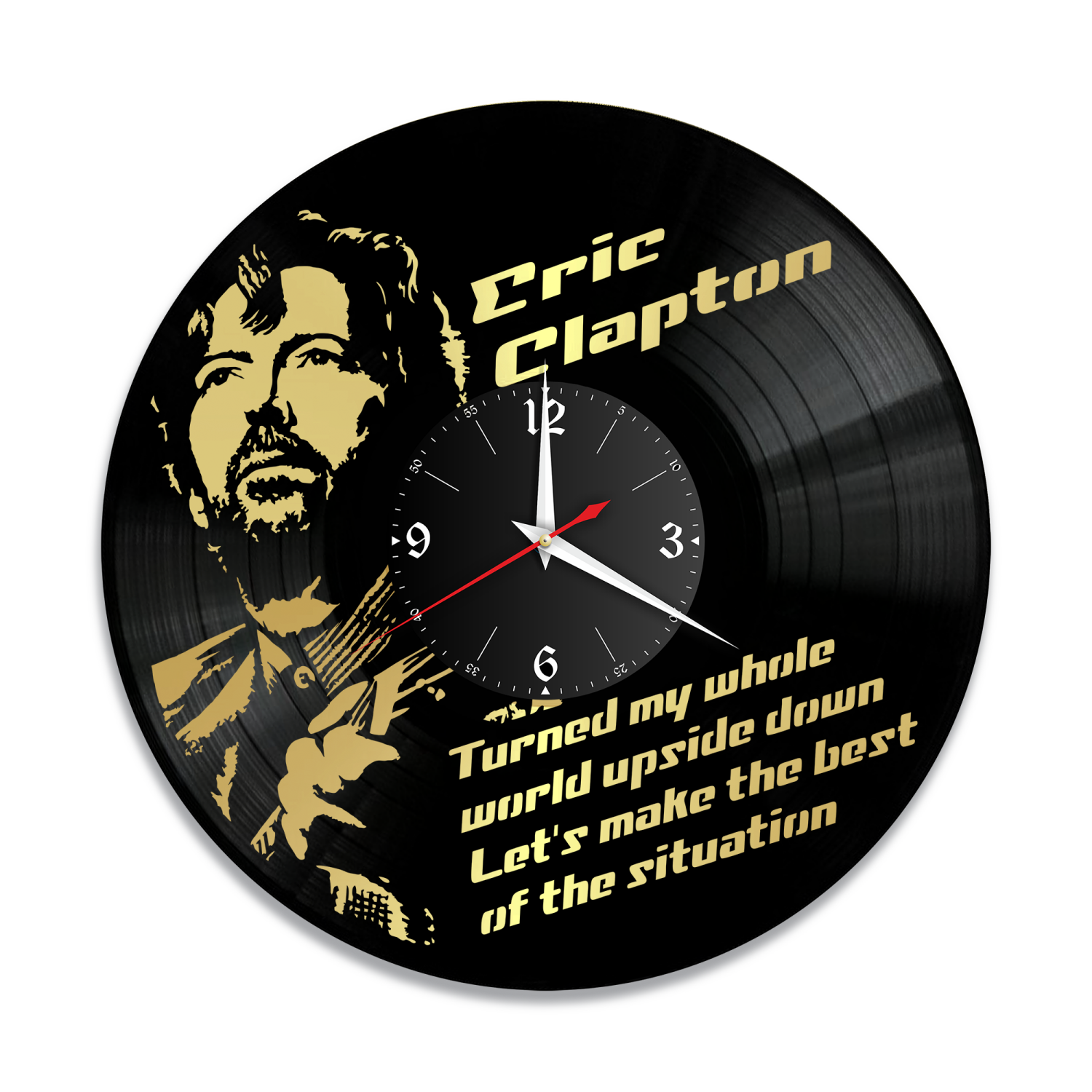 Часы настенные "Eric Clapton, золото" из винила, №1 VW-10813-1