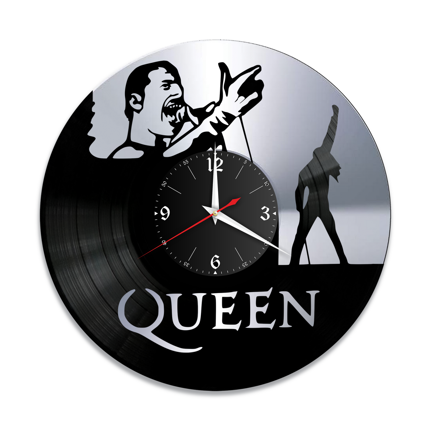 Часы настенные "группа Queen, серебро" из винила, №3 VW-10137-2