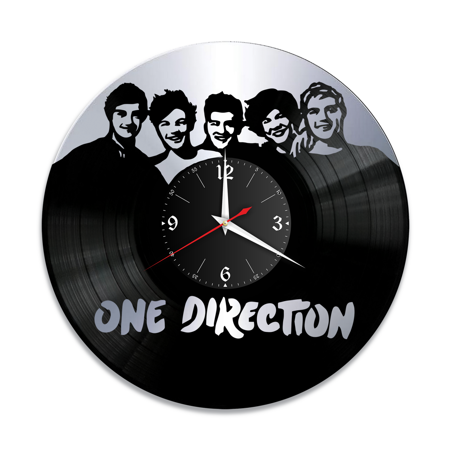 Часы настенные "группа One Direction, серебро" из винила, №1 VW-10132-2