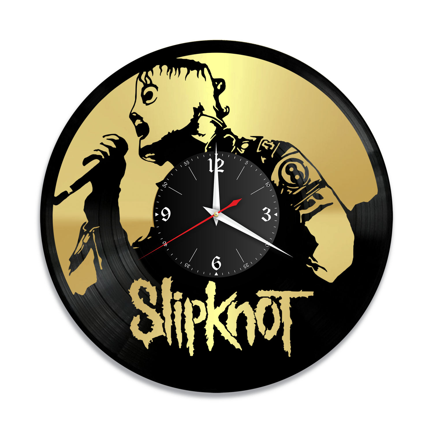 Часы настенные "группа Slipknot, золото" из винила, №3 VW-10164-1