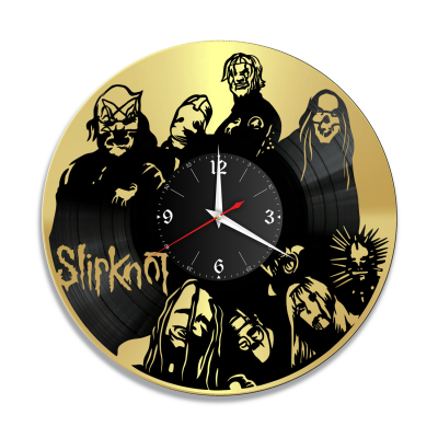 Часы настенные "группа Slipknot, золото" из винила, №5
