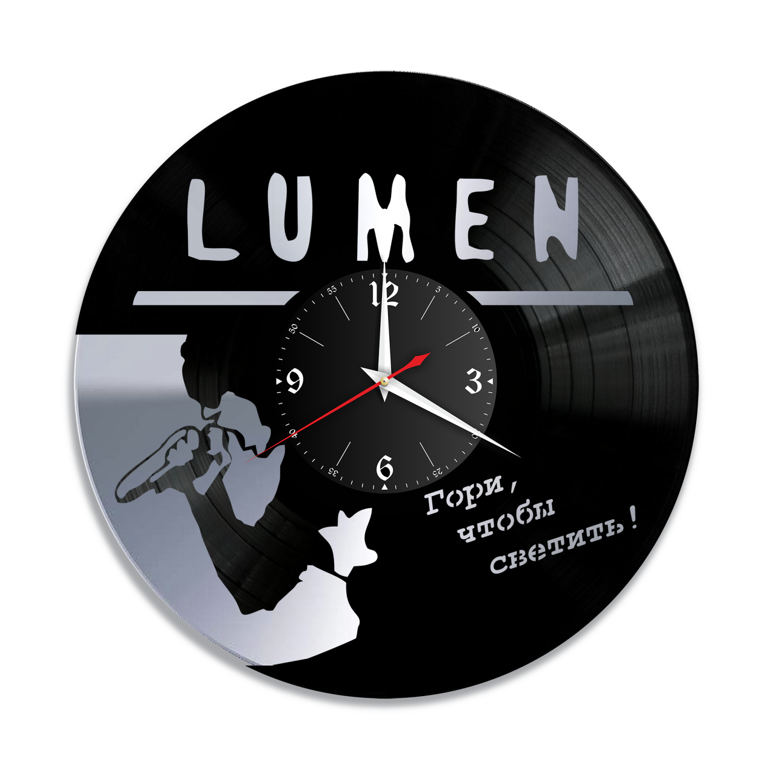 Часы настенные "группа Lumen, серебро" из винила, №1 VW-10004-2