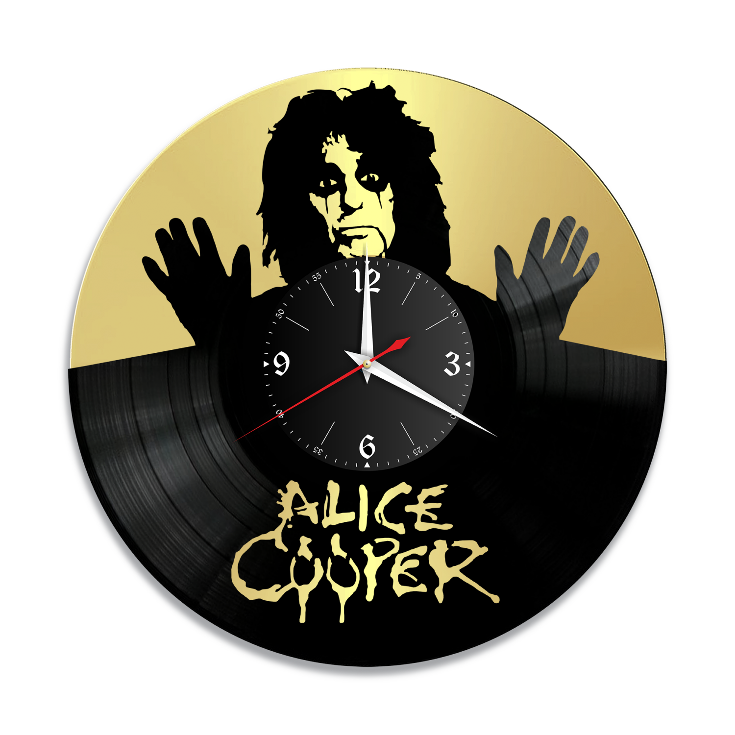 Часы настенные "Alice Cooper, золото" из винила, №1 VW-10080-1