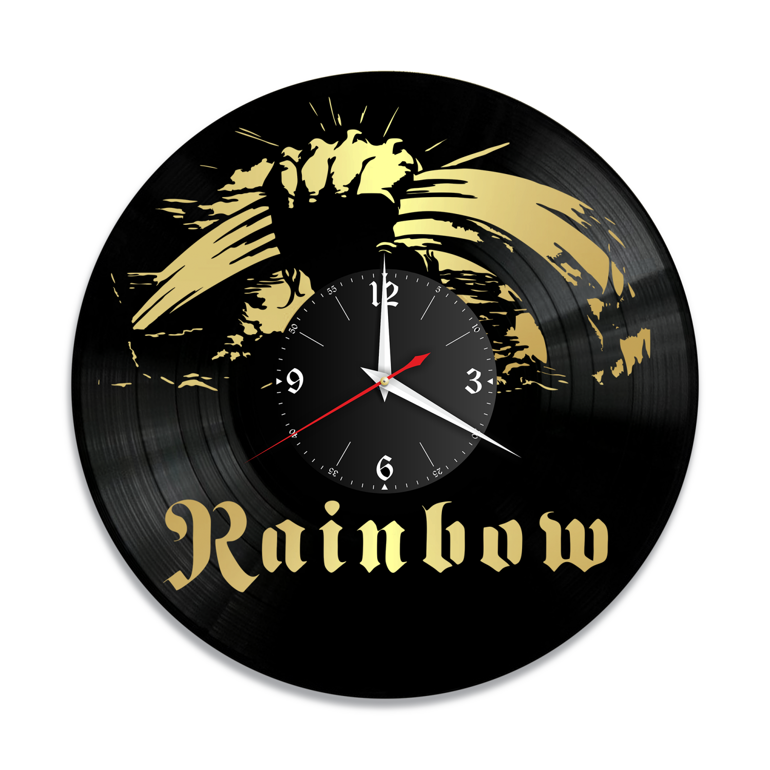 Часы настенные "Rainbow, золото" из винила, №1 VW-12101-1