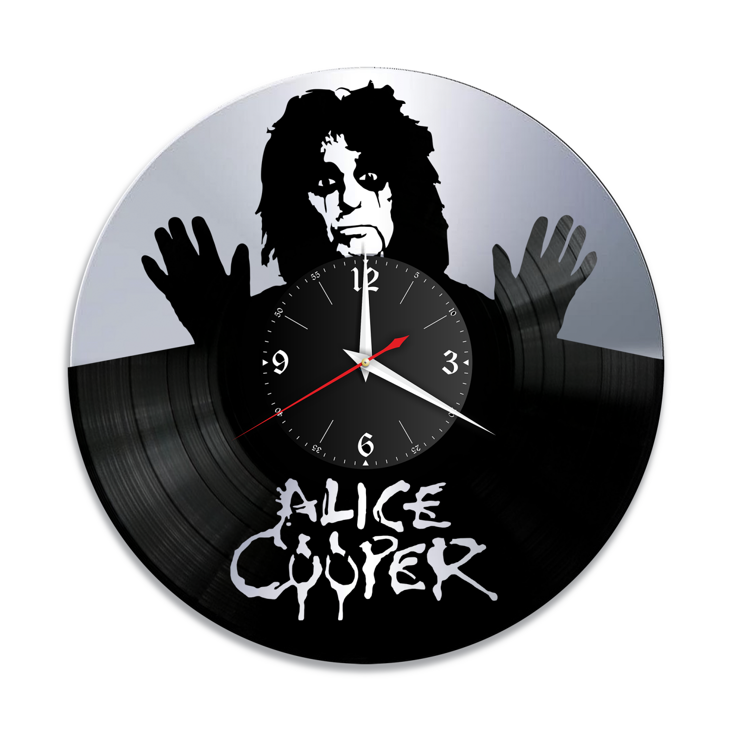 Часы настенные "Alice Cooper, серебро" из винила, №1 VW-10080-2