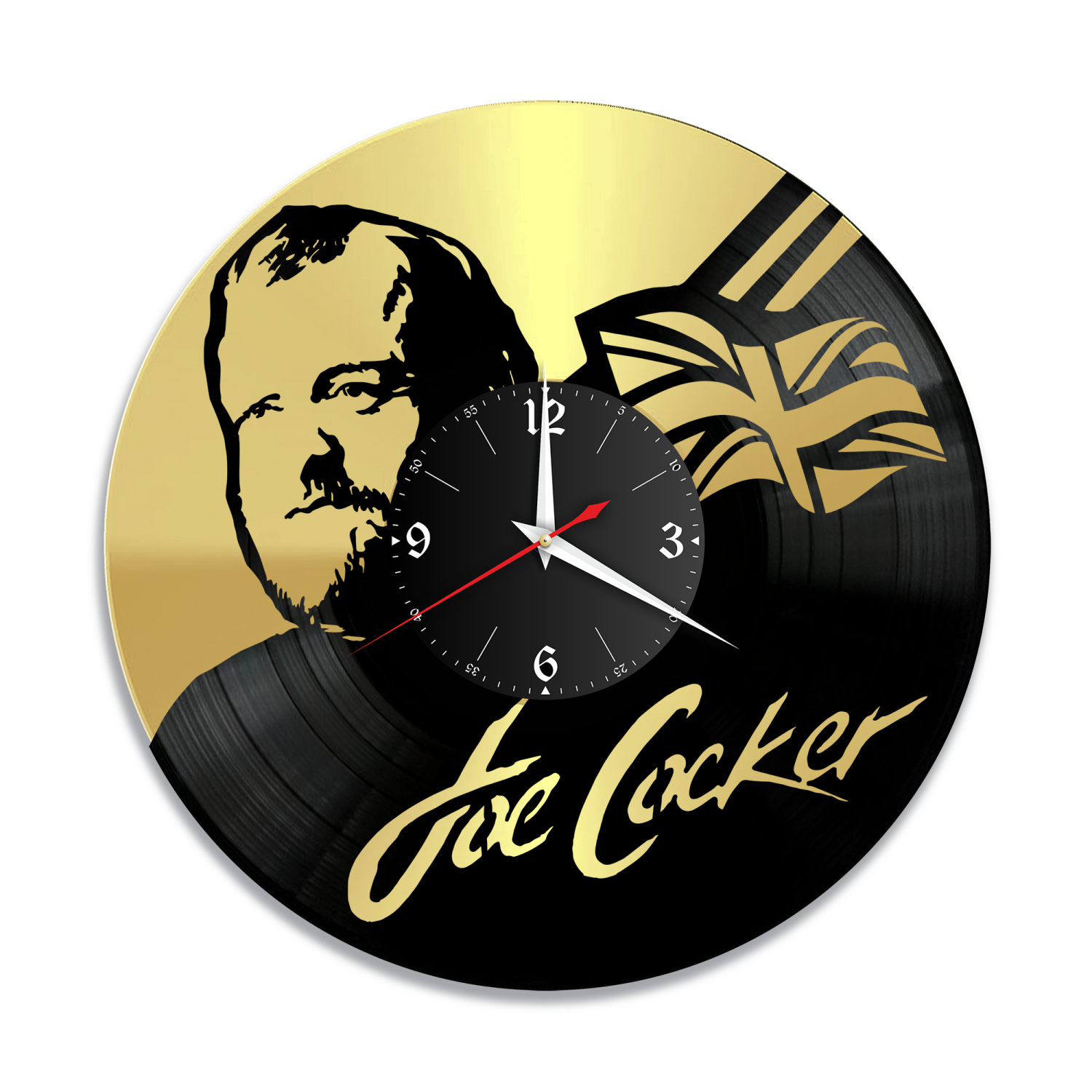 Часы настенные "Джо Кокер (Joe Cocker), золото" из винила, №1 VW-10930-1