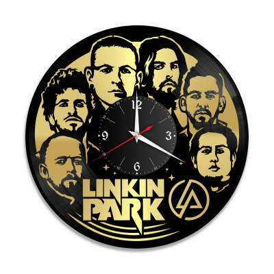Часы настенные "группа Linkin Park, золото" из винила, №1