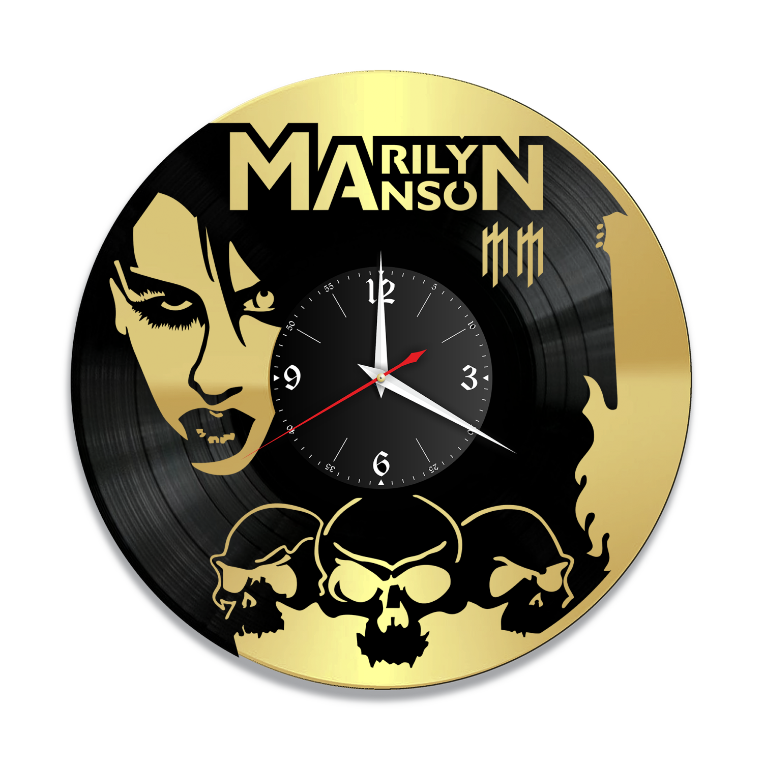 Часы настенные "группа Marilyn Manson, золото" из винила, №1 VW-10116-1