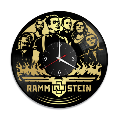 Часы настенные "группа Rammstein, золото" из винила, №2