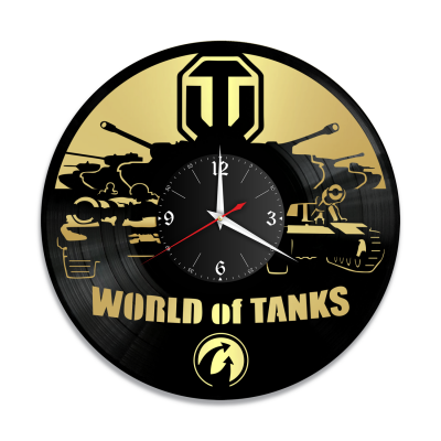Часы настенные "WOT, золото" из винила, №2