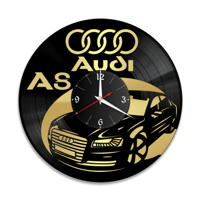 Часы настенные "Audi A8, золото" из винила, №6
