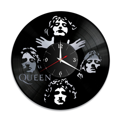 Часы настенные "группа Queen, серебро" из винила, №1