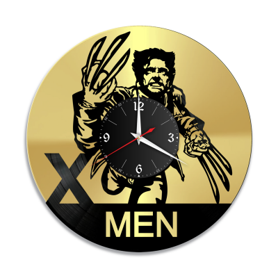 Часы настенные "Люди X (X Man), золото" из винила, №1