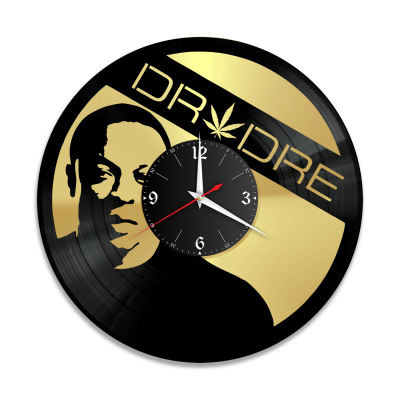 Часы настенные "Dr. Dre (Доктор Дре), золото" из винила, №1