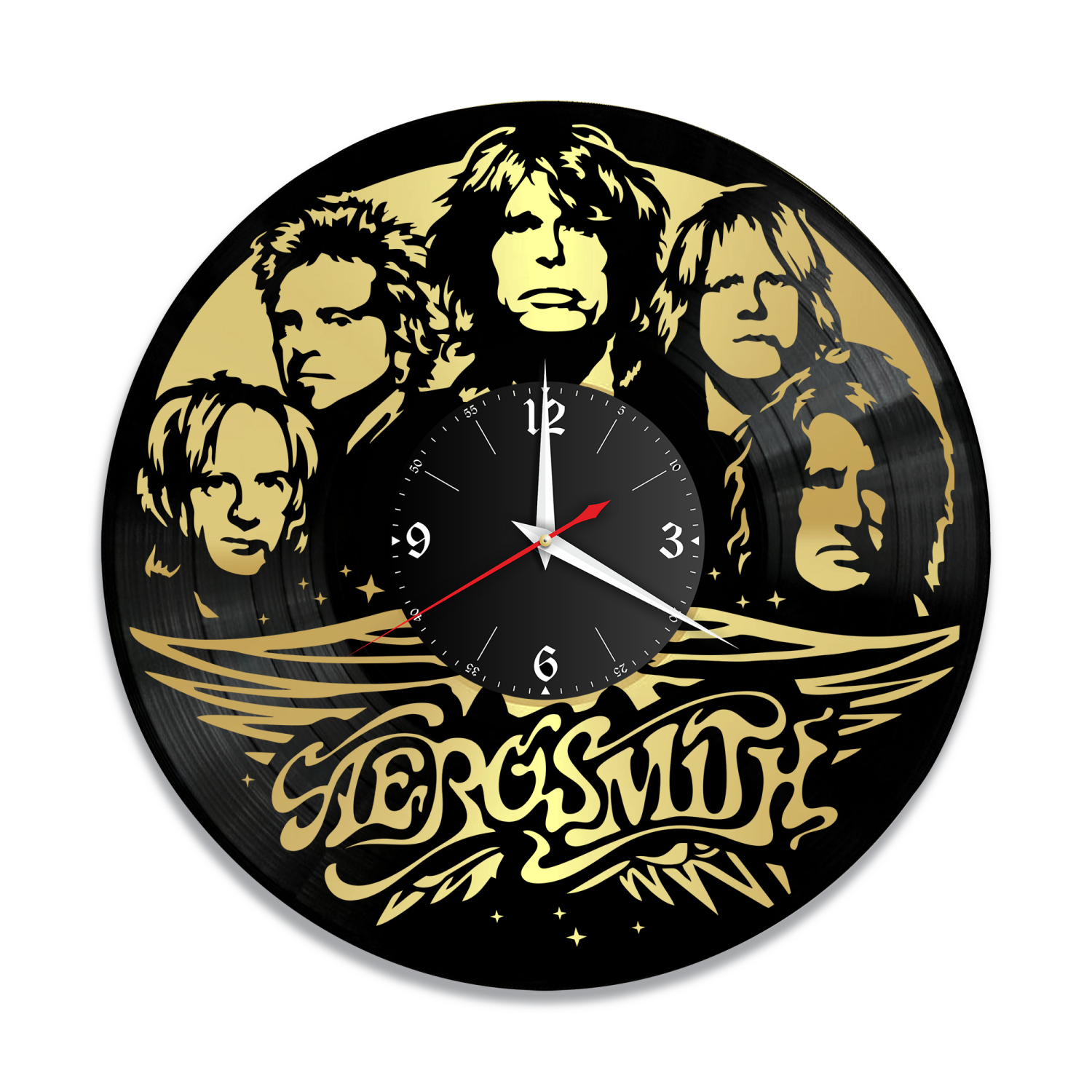Часы настенные "группа Aerosmith, золото" из винила, №1 VW-10079-1